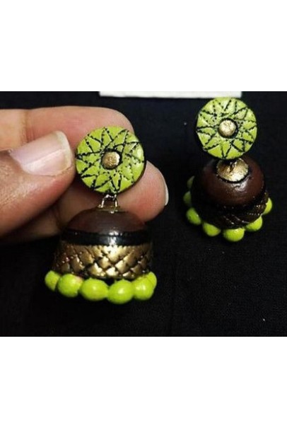 Handpainted Terracotta Jewellery – Ear rings Handpainted Terracotta Jewellery – Ear rings
